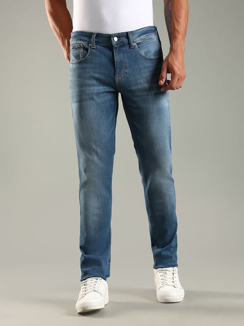 Tommy Hilfiger Blue Cotton Slim Fit Jeans