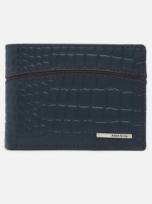 Allen Solly Navy Animal Effect Leather Bi-Fold Wallet