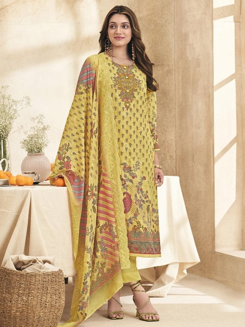 yellow cotton dress material Buy Mustard Yellow Cotton Dress Material For Women