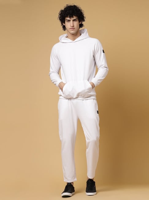Rigo White Synthetic Relaxed Fit Solid Tracksuit