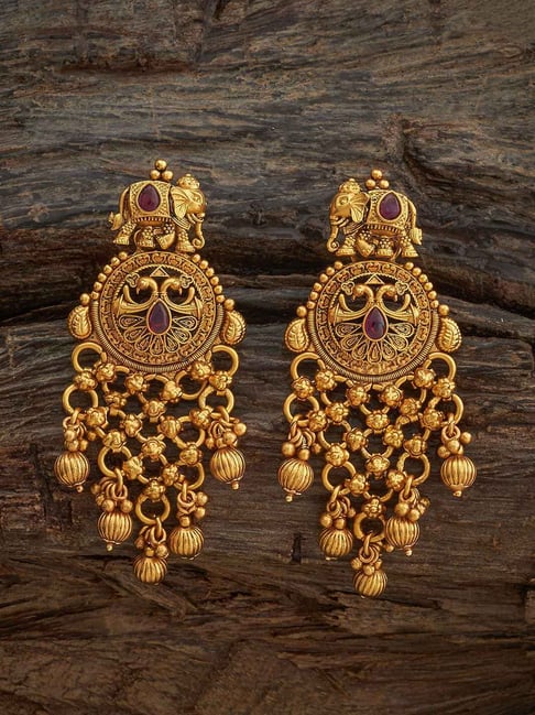 Buy Kushal's Fashion Jewellery Pink Golden Earrings for Women