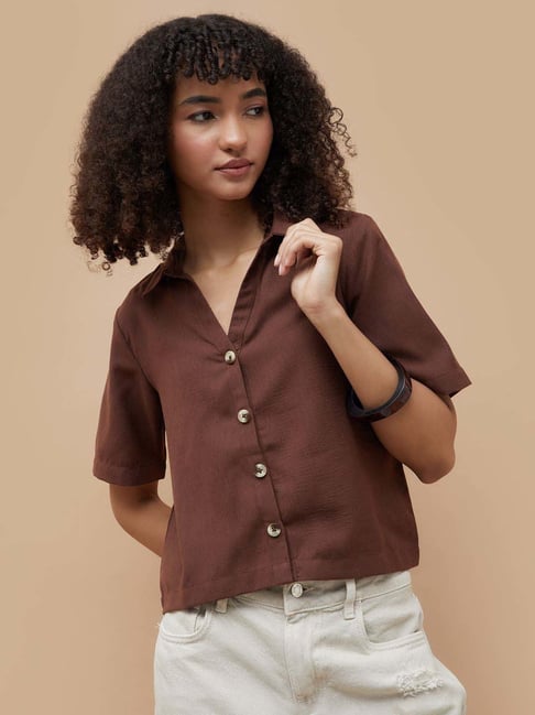Ginger By Lifestyle Brown Regular Fit Shirt-picture-47