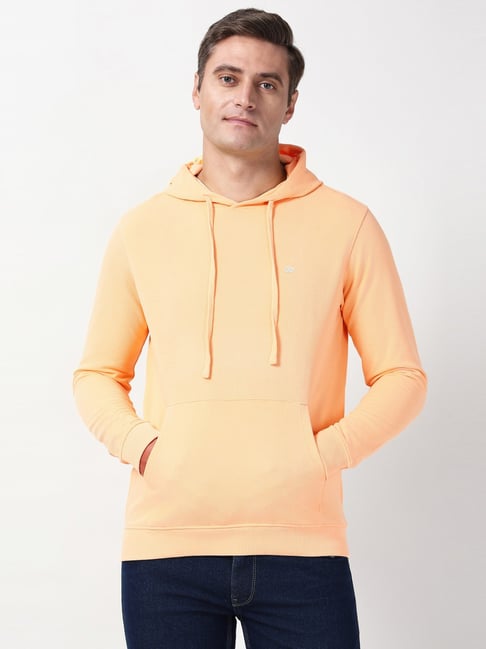 Peter England Peach Cotton Regular Fit Hooded Sweatshirt-picture-32