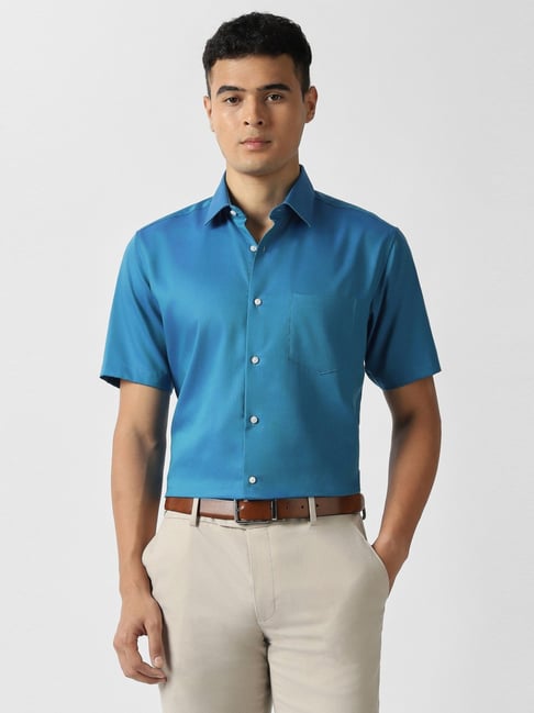 Van Heusen Blue Cotton Regular Fit Shirt-picture-40