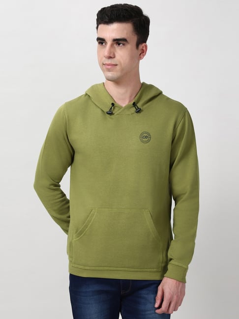 Peter England Green Regular Fit Hooded Sweatshirt-picture-44