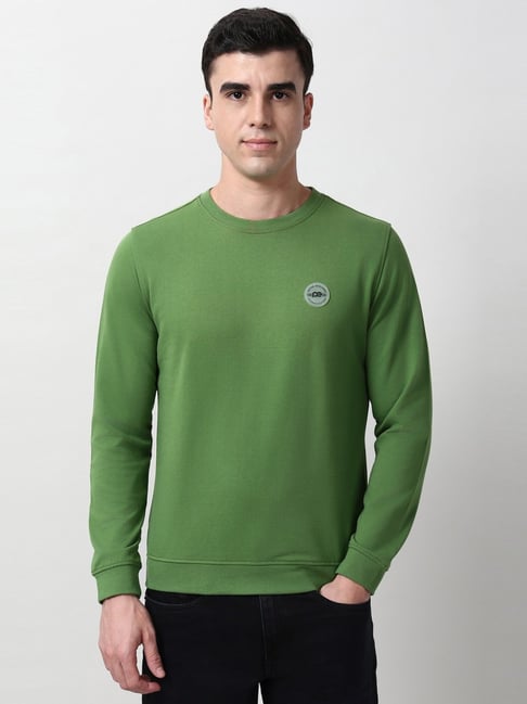Peter England Green Cotton Slim Fit Sweatshirt-picture-23
