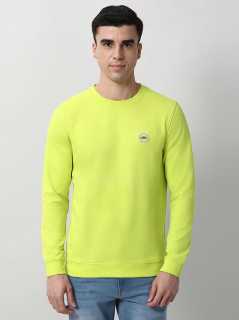 Peter England Green Cotton Slim Fit Sweatshirt-picture-27