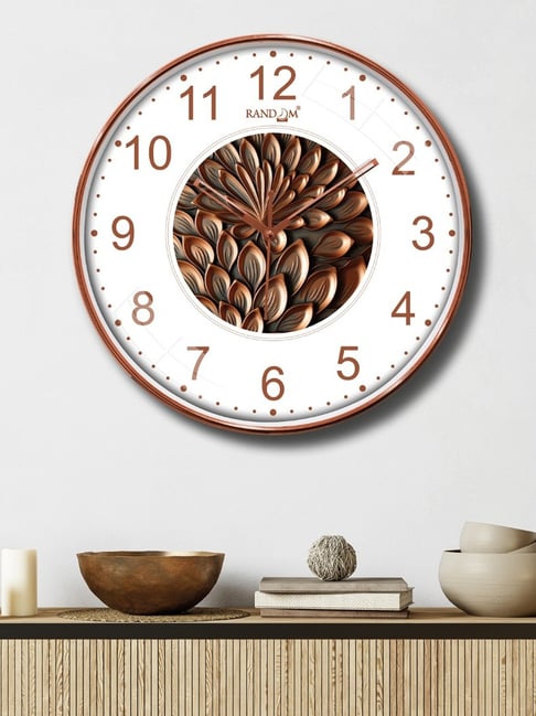 Random White & Brown Printed Round Wall Clock-picture-36