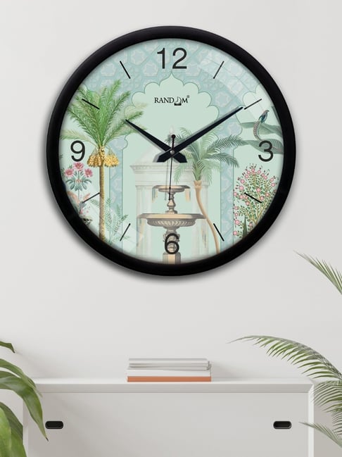 Random Blue & Green Printed Round Shaped Wall Clock-picture-31