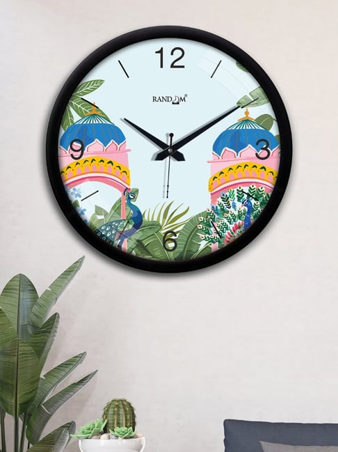 Random Blue & Green Printed Round Shaped Wall Clock-picture-32