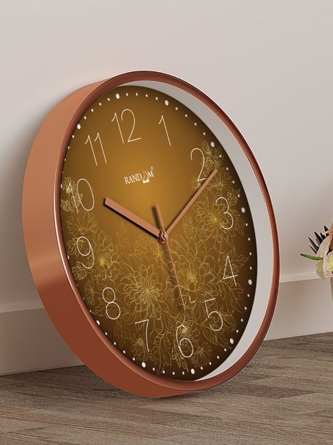 Random Brown & White Printed Round Analogue Wall Clock-picture-12