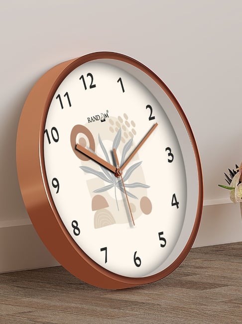 Random White & Brown Printed Round Analogue Wall Clock-picture-39
