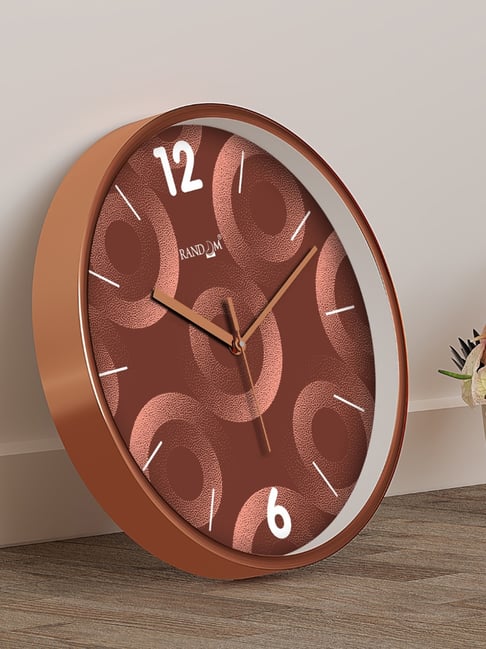 Random Brown & White Printed Round Analogue Wall Clock-picture-11