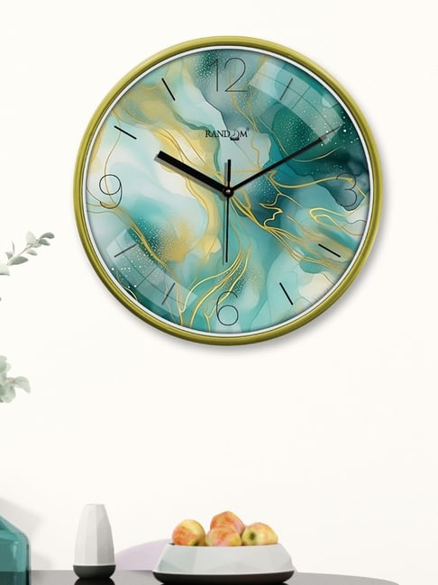 Random Blue & Green Printed Traditional Round Shaped Wall Clock-picture-30