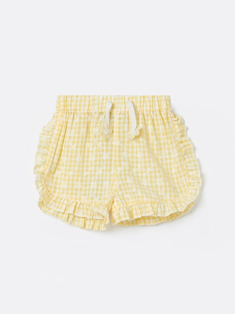 Juniors by Lifestyle Girls Yellow Checks Shorts-picture-30