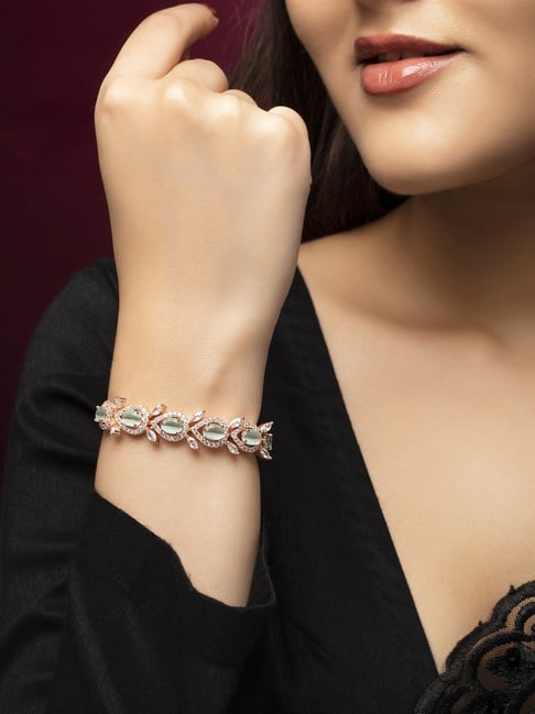 Rubans Rose Gold Tone Plated Green Bracelet for Women-picture-24