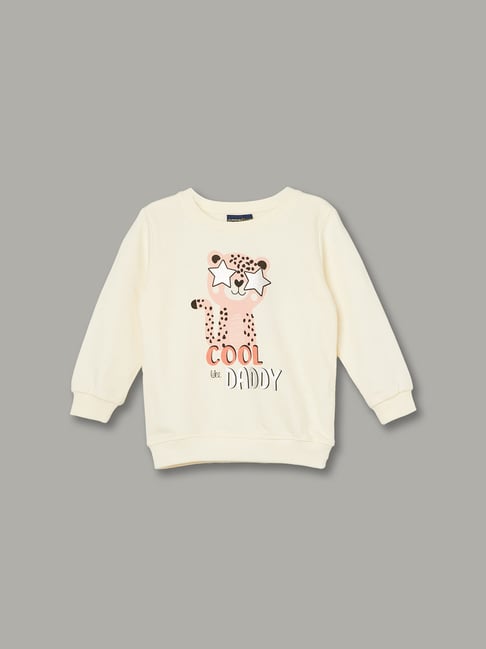 Juniors by Lifestyle Girls Off White Cotton Printed Sweatshirt-picture-18