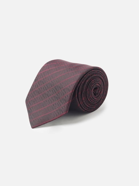 Allen Solly Maroon Striped Formal Tie