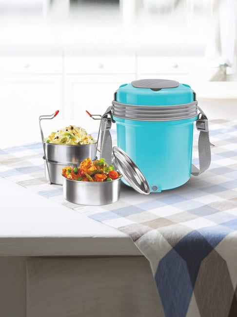 Milton Blue Stainless Steel Electric Lunch Box - Set of 3-picture-33