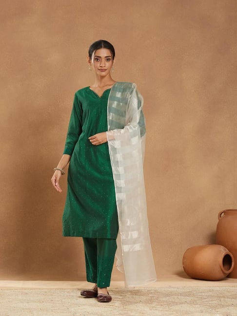 Fabindia White Solid Dupatta-picture-18