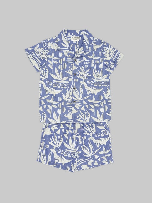 Pantaloons Baby Boys Blue Glow Cotton Printed Clothing Set