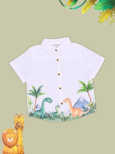 Pantaloons Baby Boys Snow White Cotton Printed Shirt