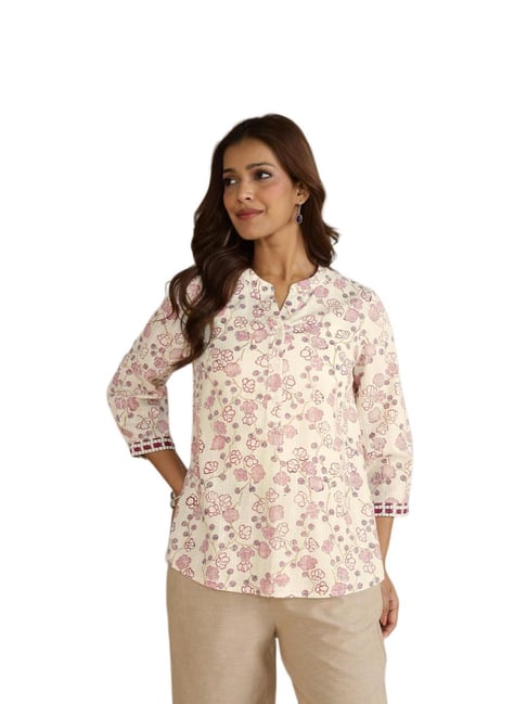 Fabindia White Cotton Printed Tunic-picture-20