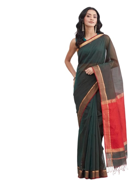 Fabindia Green Woven Design Saree-picture-10