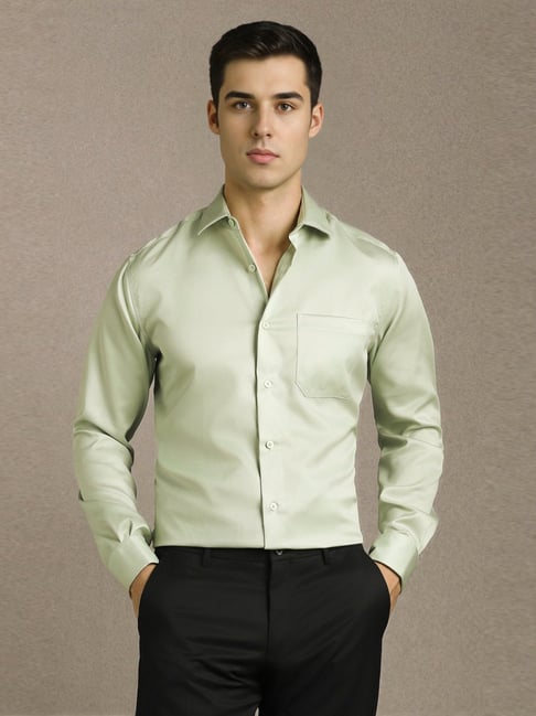 Louis Philippe Green Regular Fit Shirt-picture-13