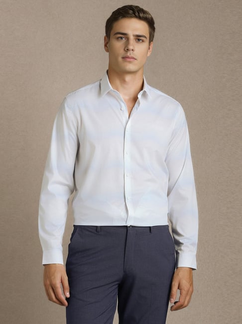 Louis Philippe White Slim Fit Printed Shirt-picture-29