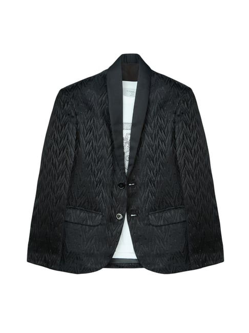 Charchit Boys Black Cotton Embroidered Comfort Fit Blazer with T-Shirt-picture-33