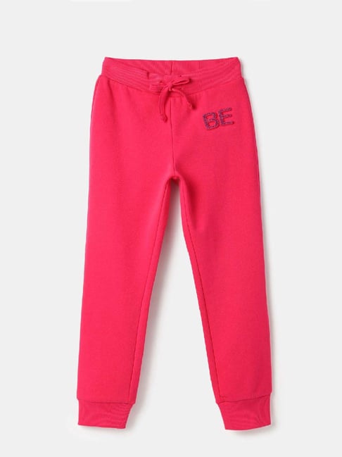 United Colors Of Benetton Fuchsia Regular Fit Printed Trackpants