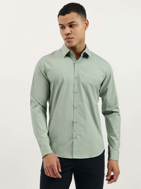 United Colors Of Benetton Pale Green Slim Fit Shirt-picture-15