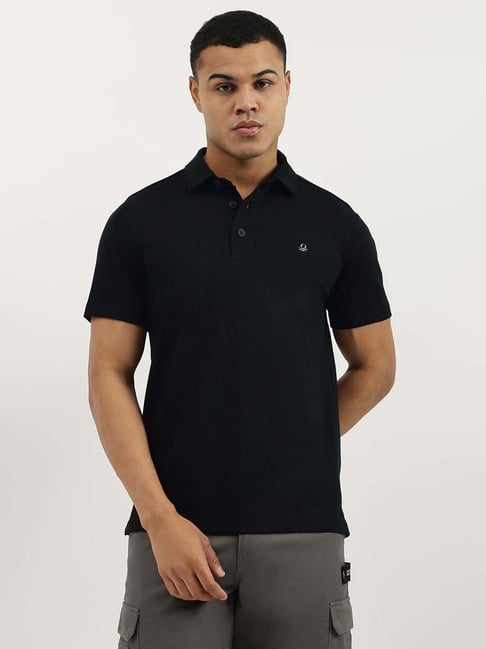 United Colors Of Benetton Black Relaxed Fit Polo T-Shirt-picture-17