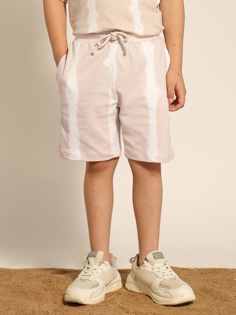 U.S. Polo Assn. Boys Beige Cotton Striped Shorts