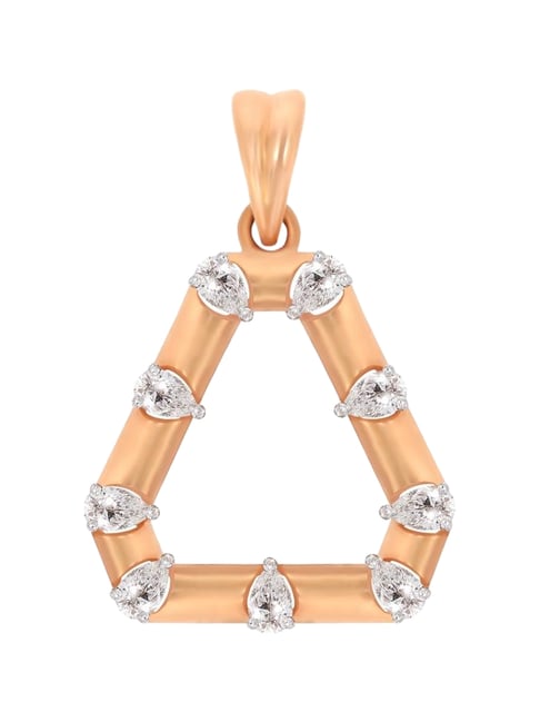 Bhima Jewels 18k (750) Rose Gold Diamond Triangle Cut Pendant for Women