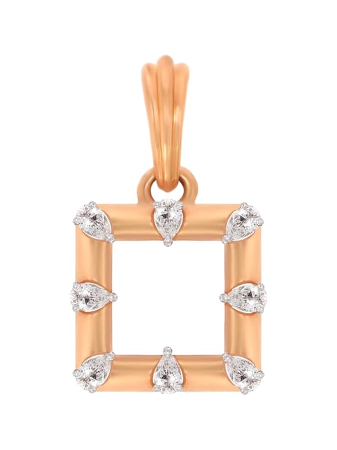 Bhima Jewels 18k (750) Rose Gold Diamond Square Cut Pendant for Women