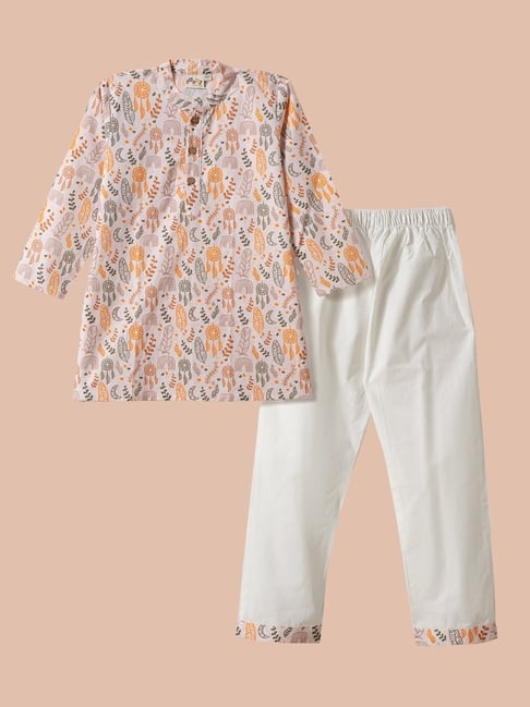 Desi Soota Boys Pink Cotton Printed Kurta Set-picture-33