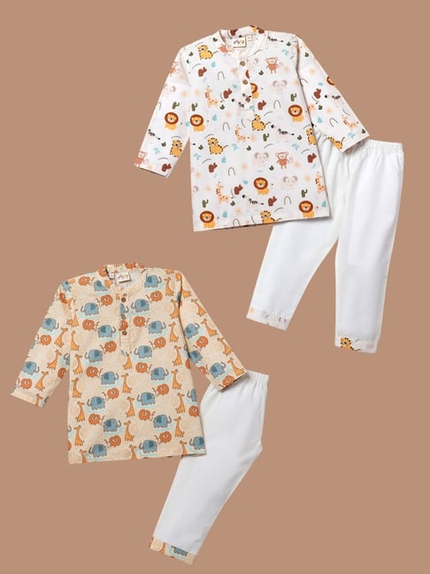 Desi Soota Boys Multi Cotton Printed Kurta Set-picture-27