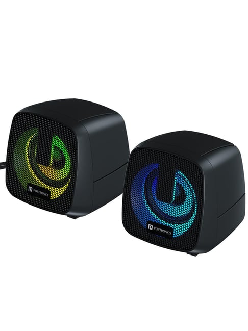 Portronics 6W In Tune 6 HD Sound 2.0 Channel Portable Desktop PC Speaker, 3.5mm Audio Jack - Black