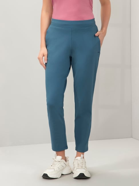Amante Blue Relaxed Fit Solid Track Pants-picture-11