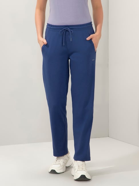 Amante Blue Relaxed Fit Solid Track Pants