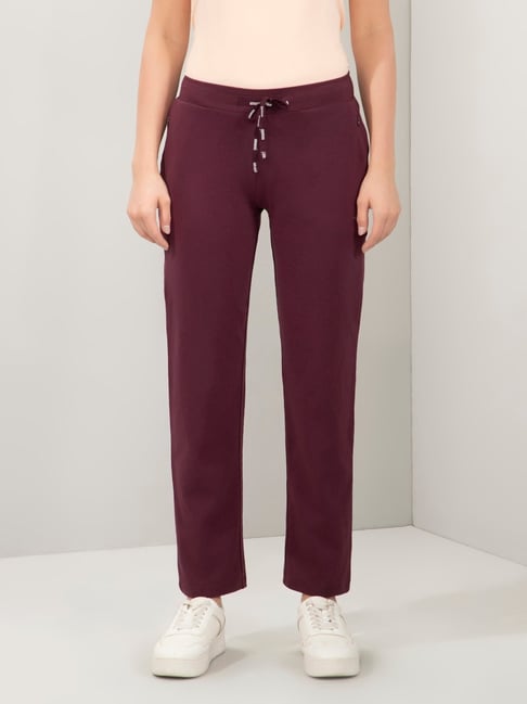 Amante Purple Relaxed Fit Solid Track Pants-picture-12