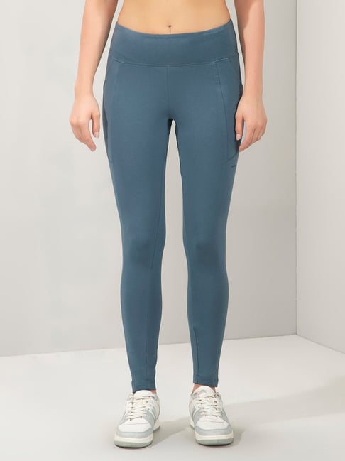 Amante Blue Skinny Fit Solid Leggings-picture-20