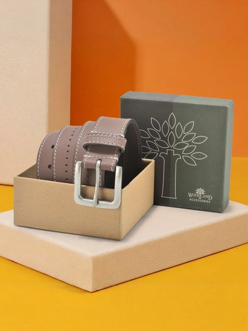 Woodland Tan Textured Leather Casual Belt for Men-picture-20