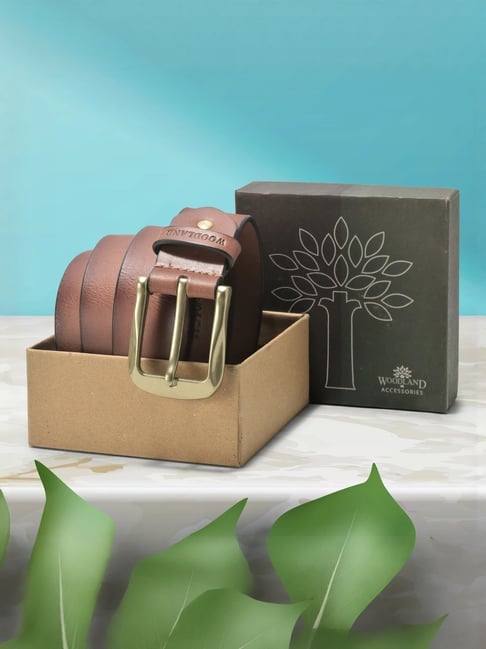 Woodland Tan Leather Casual Belt for Men-picture-18