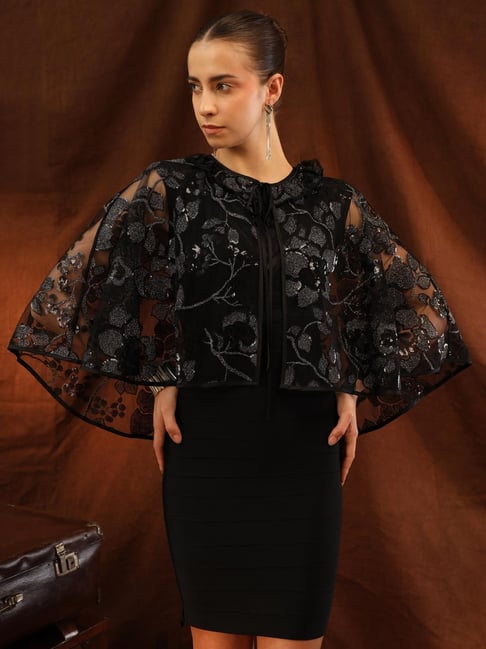 KAZO Black Embellished Shrug-picture-47
