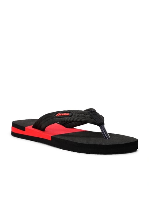Bata Men's Black Flip-Flops