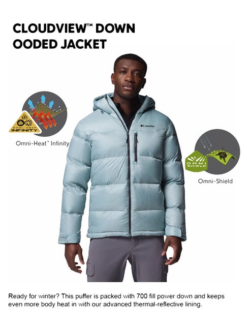 Columbia Blue Regular Fit Puffer Jacket