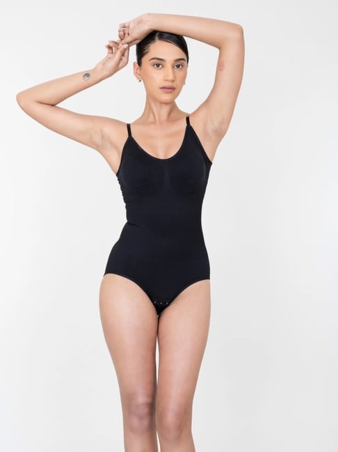 Shapercult Black Cotton Polyblend Solid Body Shaper